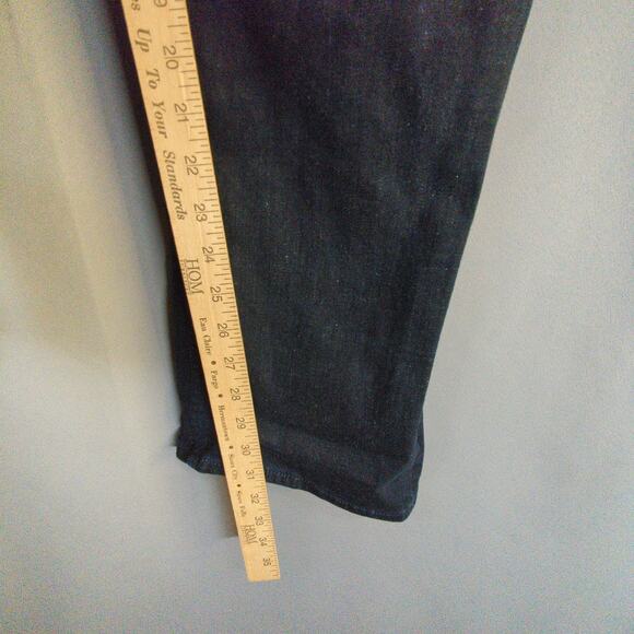 7 For All Mankind Jeans Mens 34 Blue Austyn Dark Wash Stretch Straight - Picture 6 of 8